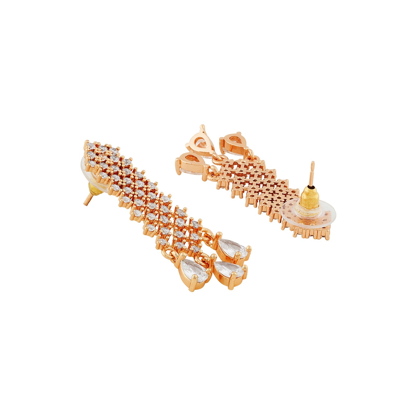 Teejh Rhinestone Rani CZ Stones Rosegold Necklace Set