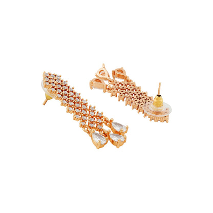 Teejh Rhinestone Rani CZ Stones Rosegold Necklace Set