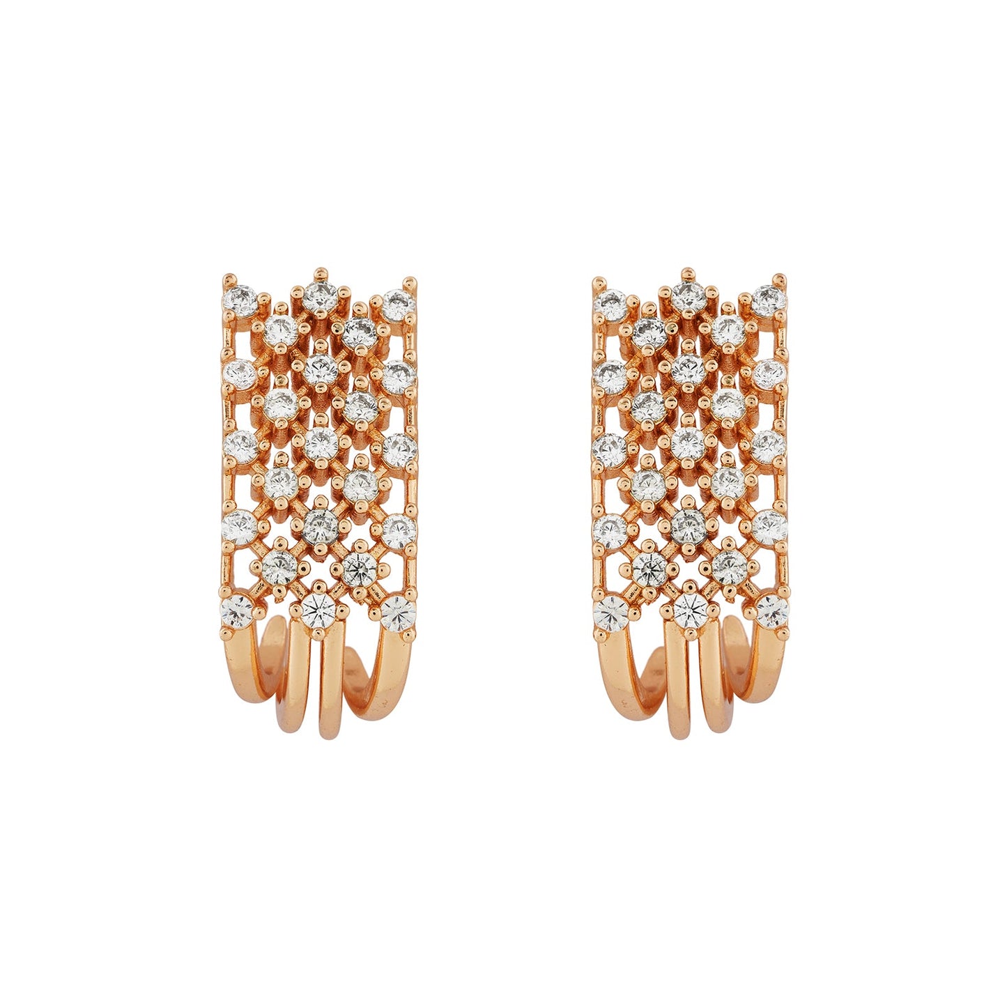 Teejh Shimmering Shakti  CZ Stones Rosegold Necklace Set