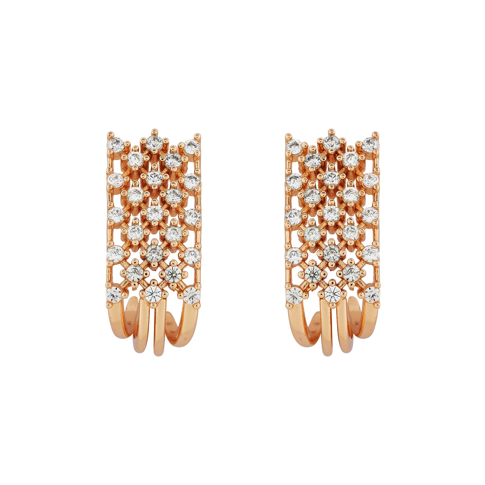 Teejh Shimmering Shakti  CZ Stones Rosegold Necklace Set