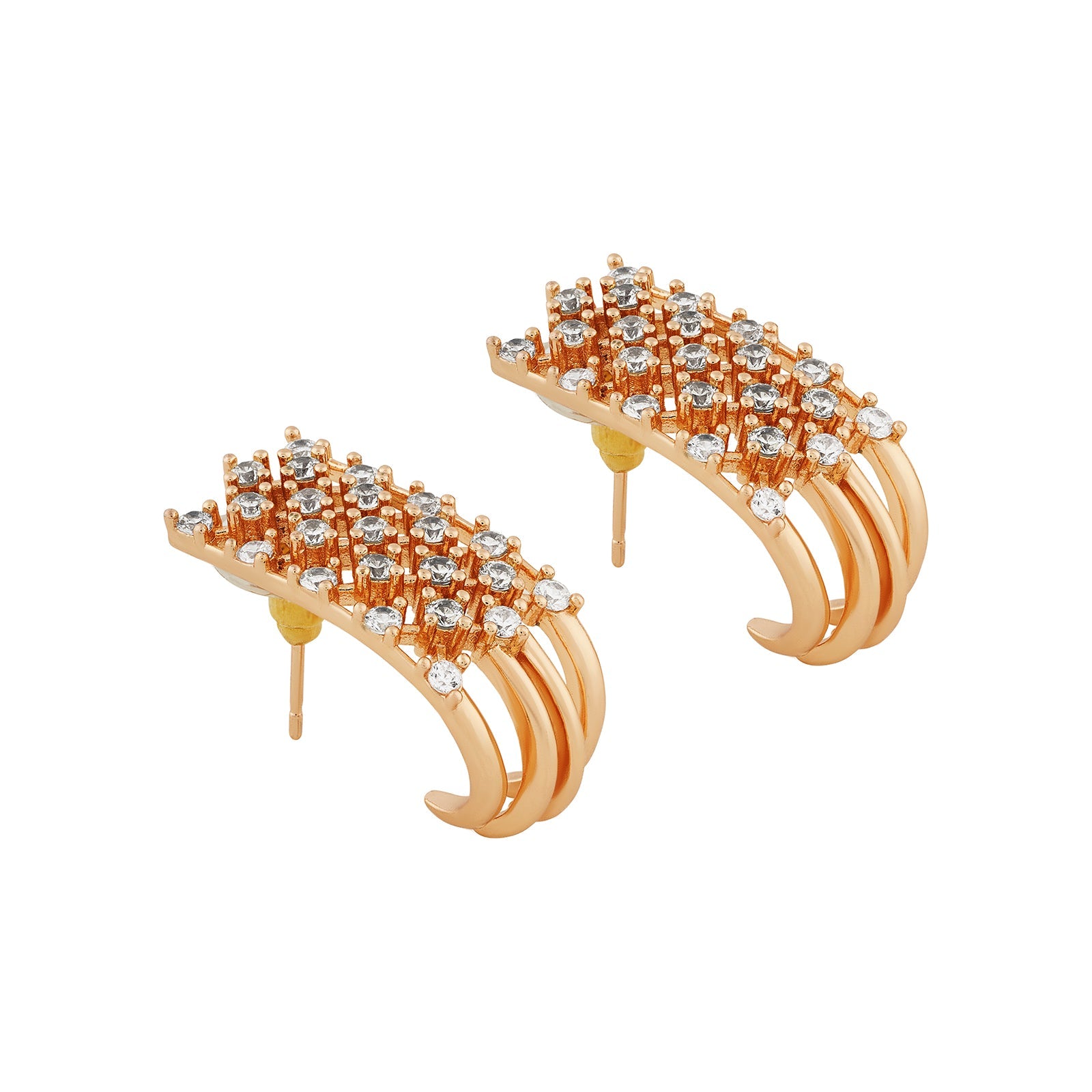 Teejh Shimmering Shakti  CZ Stones Rosegold Necklace Set