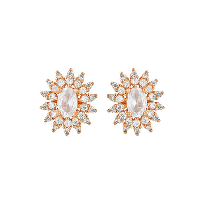 Teejh Golden Gleam CZ Stones Rose Gold Earrings