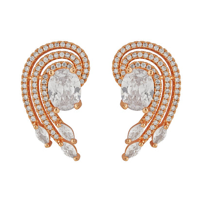 Teejh Majestic Mira CZ Stones Rose Gold Earrings