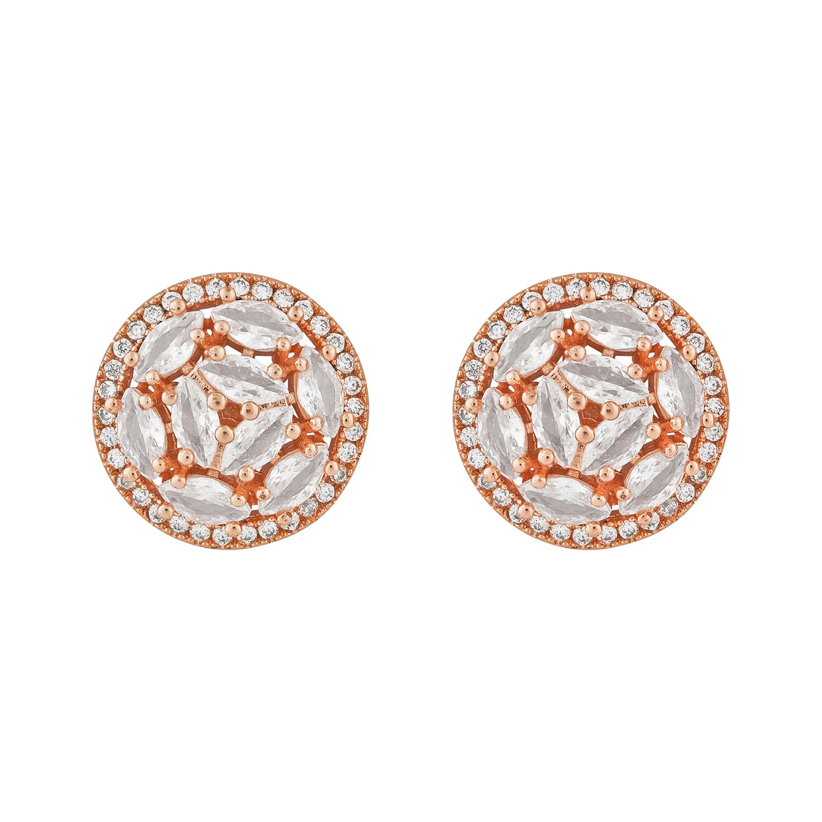 Teejh Apsara Aura CZ Stones Rose Gold Earrings