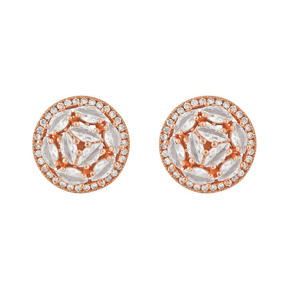 Teejh Apsara Aura CZ Stones Rose Gold Earrings