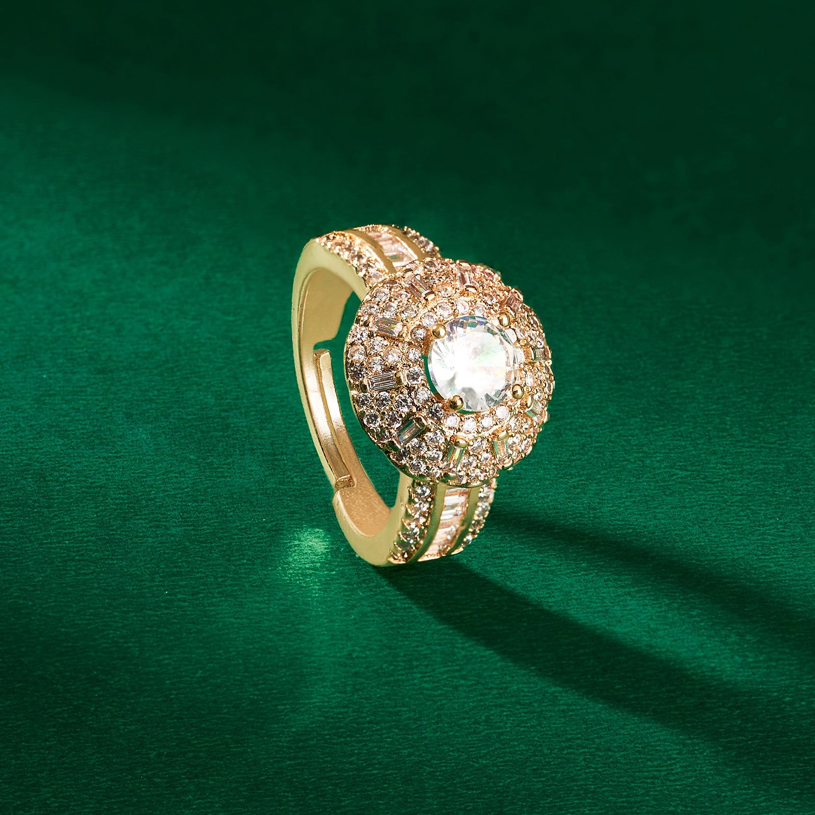 Teejh Jewel of Jaipur CZ Stones Rose Gold Ring