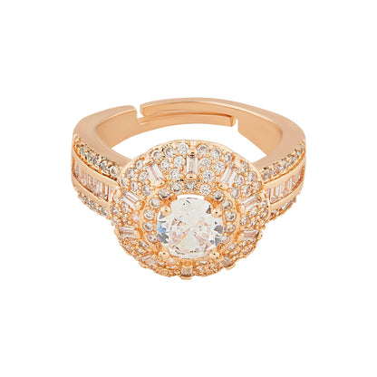 Teejh Jewel of Jaipur CZ Stones Rose Gold Ring