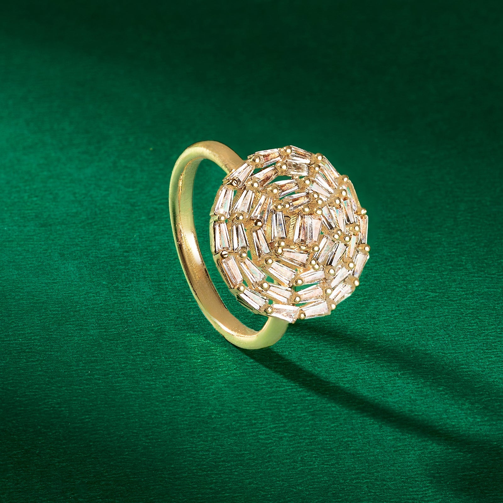 Teejh Vibrant Vaani CZ Stones Gold Ring