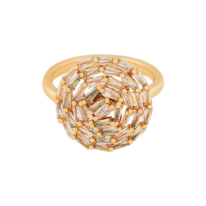 Teejh Vibrant Vaani CZ Stones Gold Ring