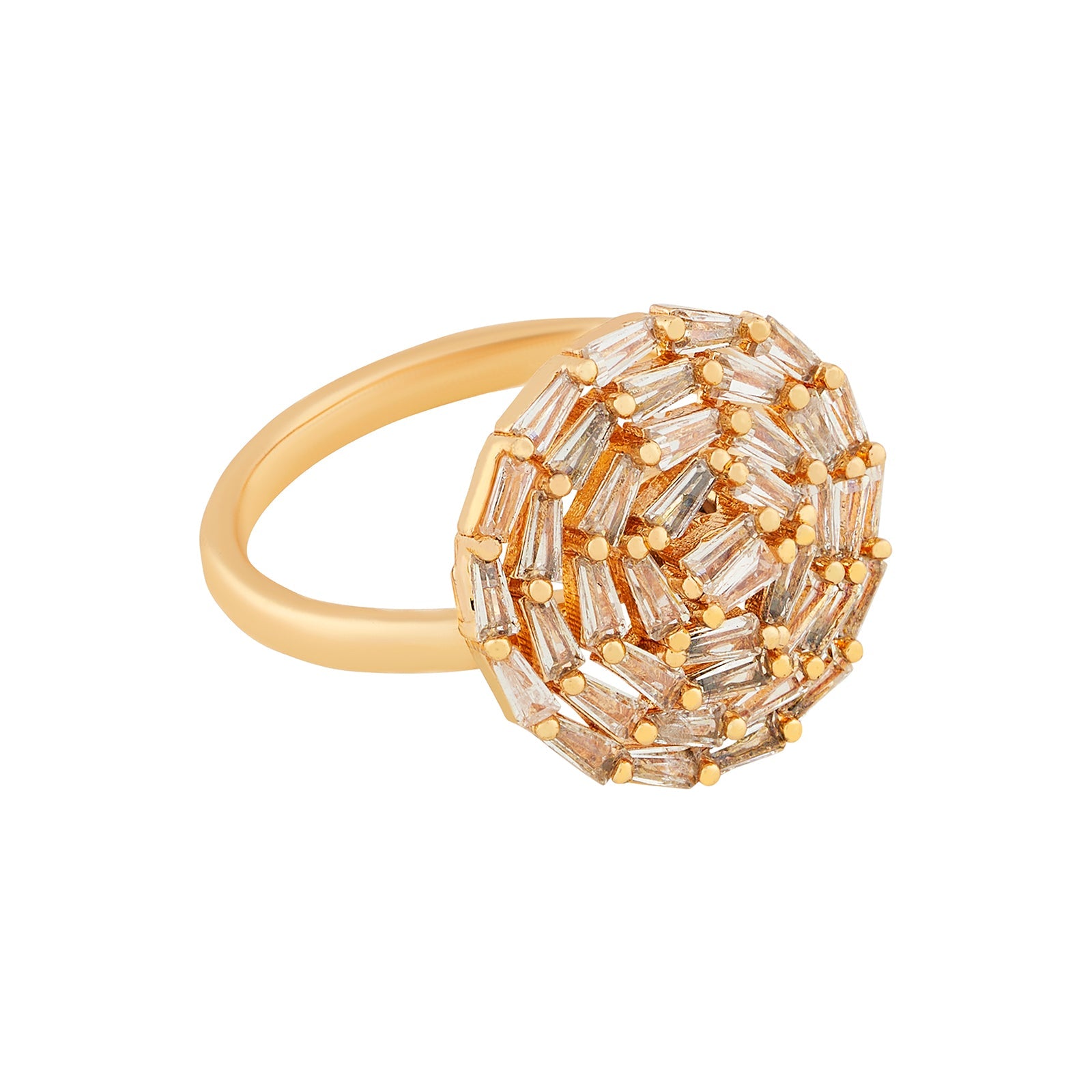 Teejh Vibrant Vaani CZ Stones Gold Ring