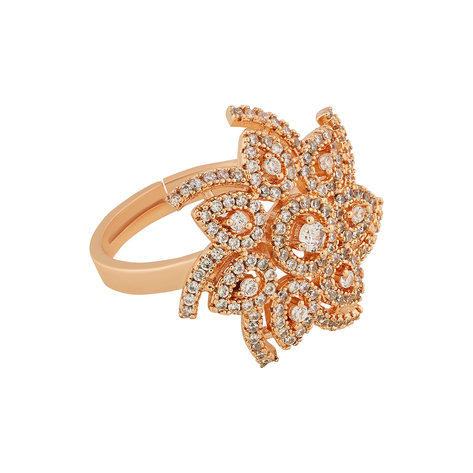 Teejh Royal Radiance CZ Stones Rose Gold Ring