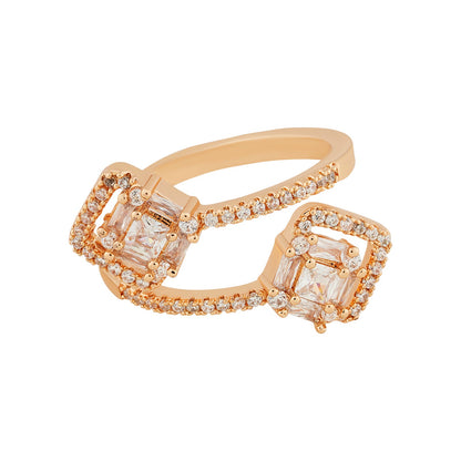 Teejh Jewel of Jodhpur CZ Stones Rose Gold Ring