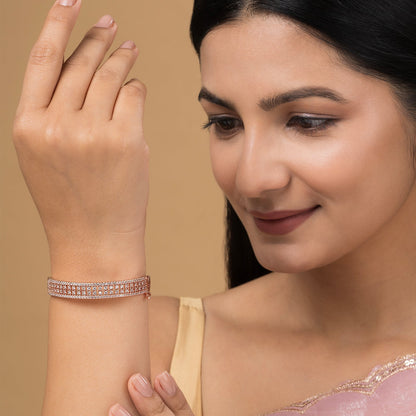 Teejh Veda Vishaal CZ Stones Rosegold Bracelet