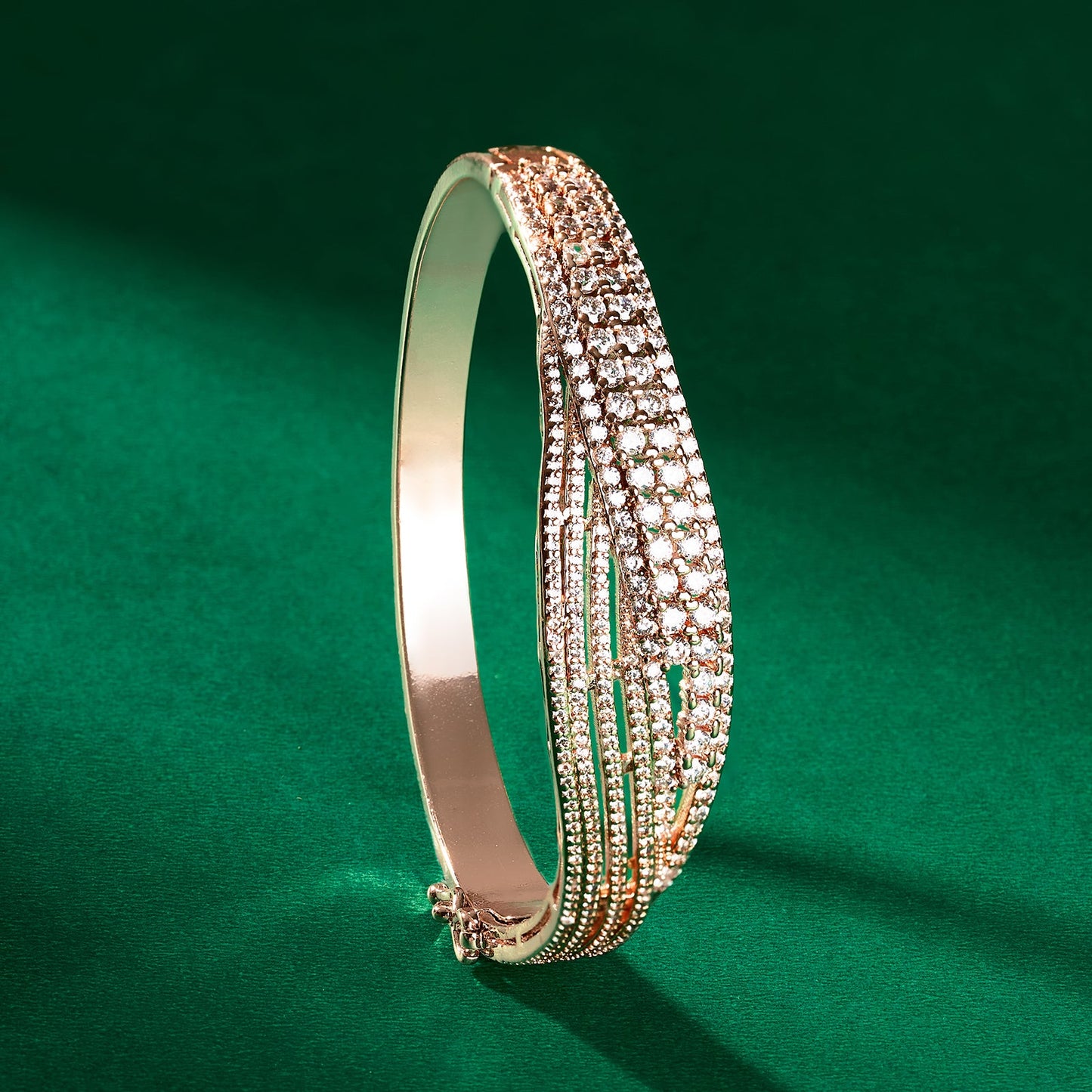 Teejh Tanishka CZ Stones Twinkle Rosegold Bracelet