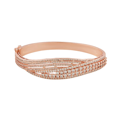 Teejh Tanishka CZ Stones Twinkle Rosegold Bracelet