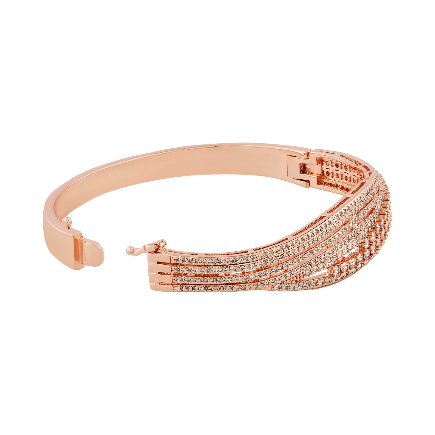 Teejh Tanishka CZ Stones Twinkle Rosegold Bracelet