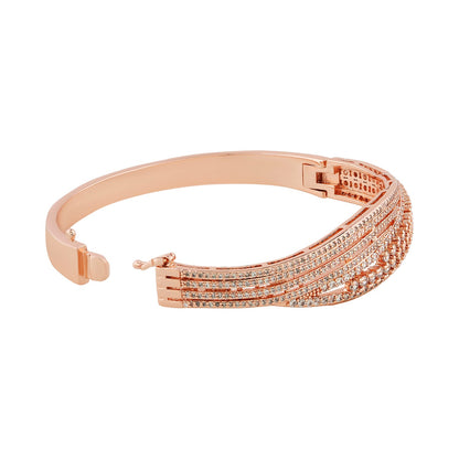 Teejh Tanishka CZ Stones Twinkle Rosegold Bracelet