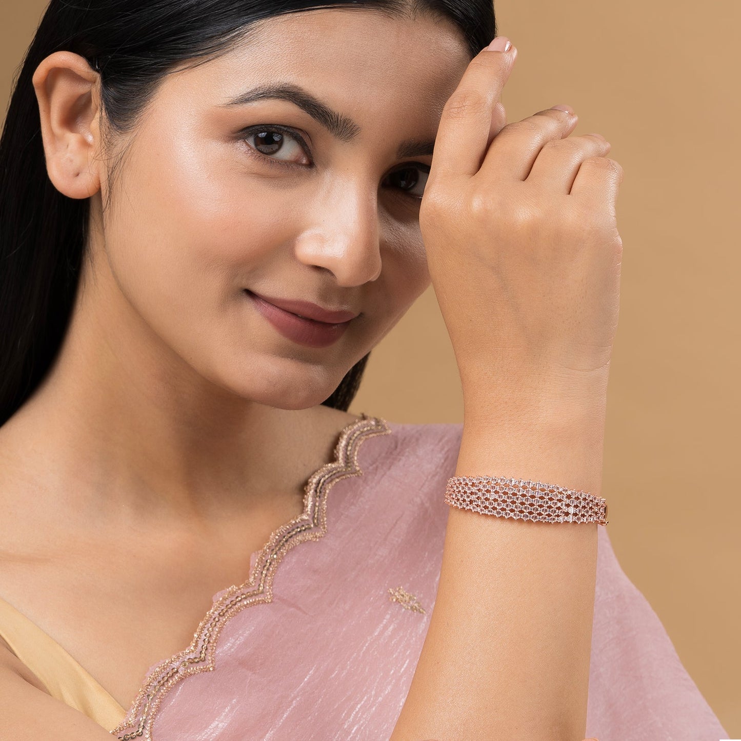 Teejh Taj Tranquil CZ Stones Rosegold Bracelet