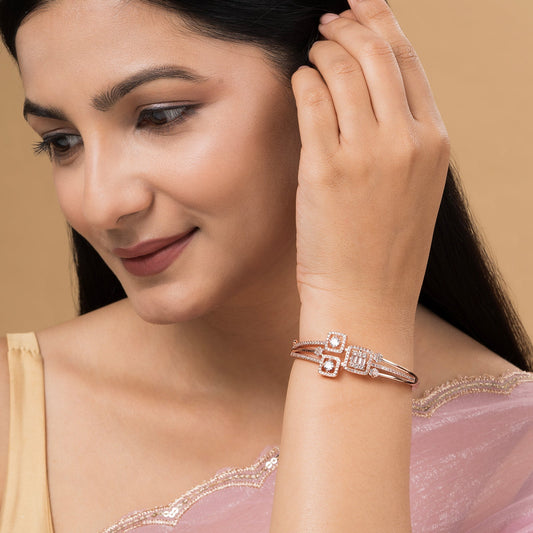 Teejh Kavya Kiran CZ Stones Rosegold Bracelet