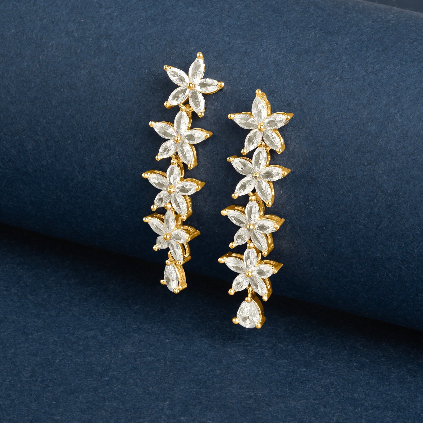 Teejh Zivaah Gold and White Earring