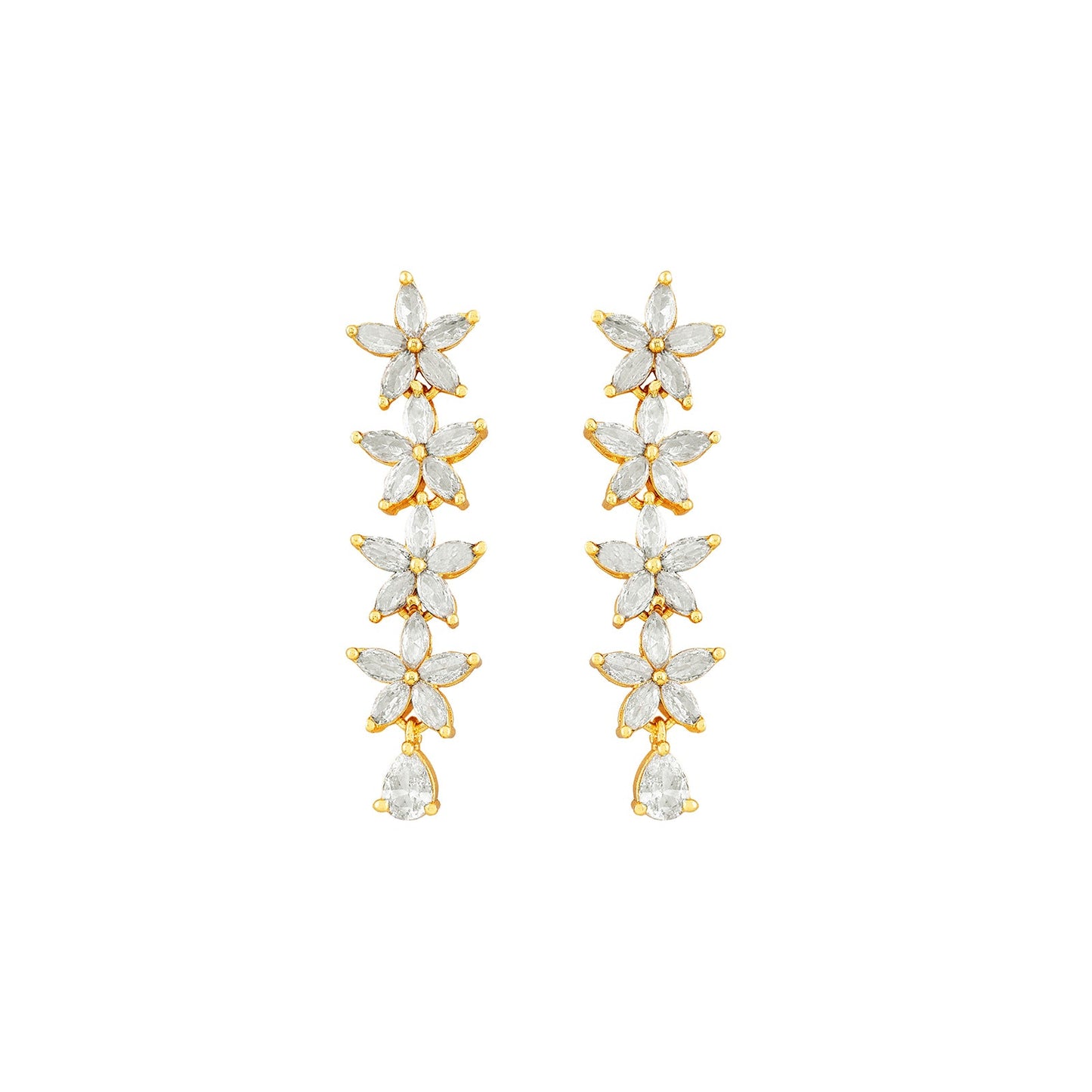 Teejh Zivaah Gold and White Earring