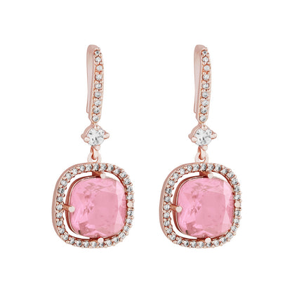 Teejh Twinkle Rosegold Pink Stone Earring
