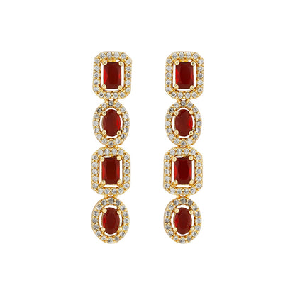 Teejh Elysia Gold and Red stone Necklace set
