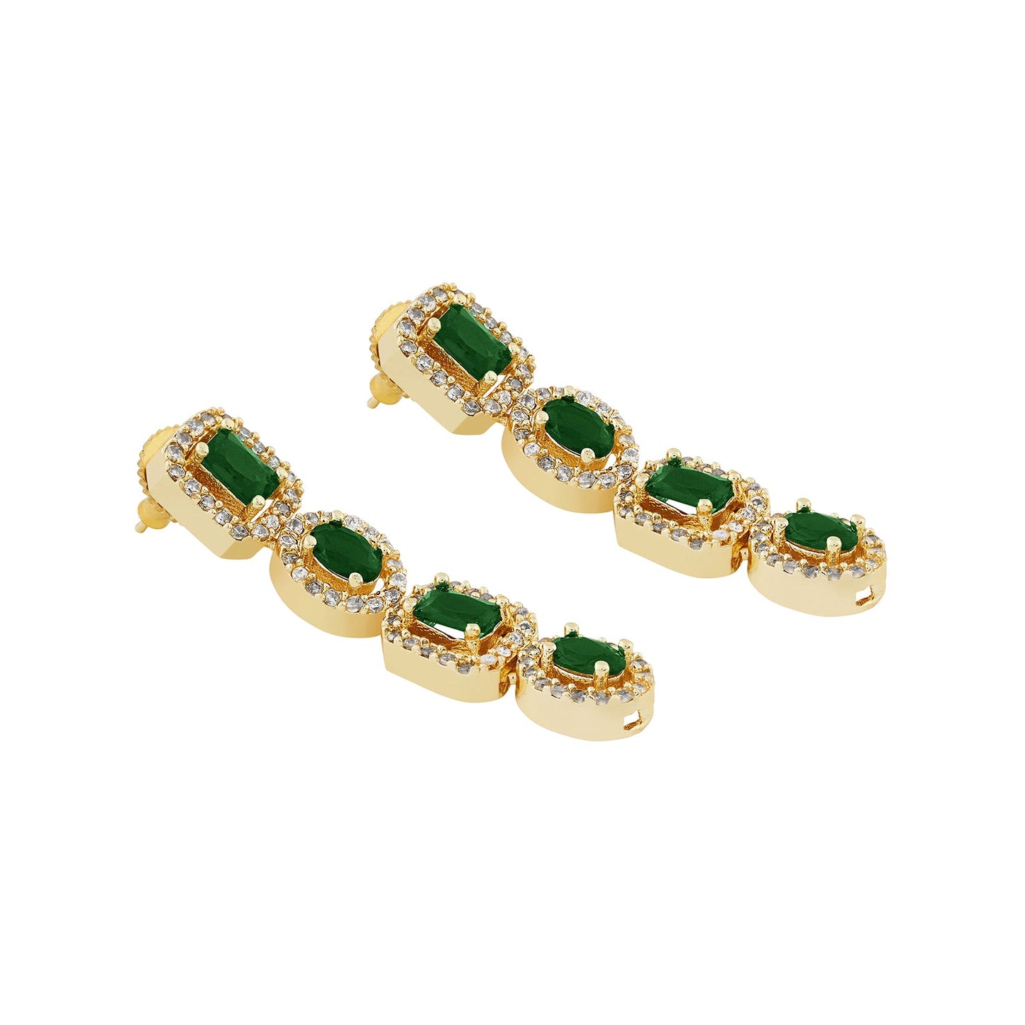 Teejh Elysia Gold and Green CZ stone Necklace set