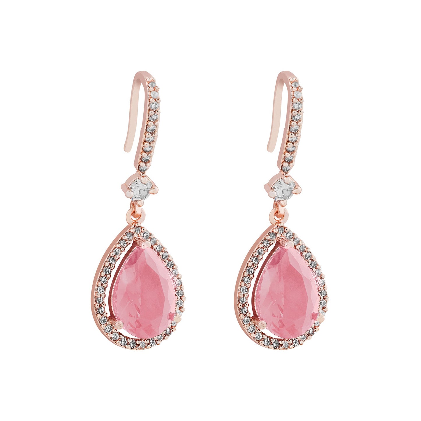 Teejh Radianz Rosegold Pink Stone Earrings