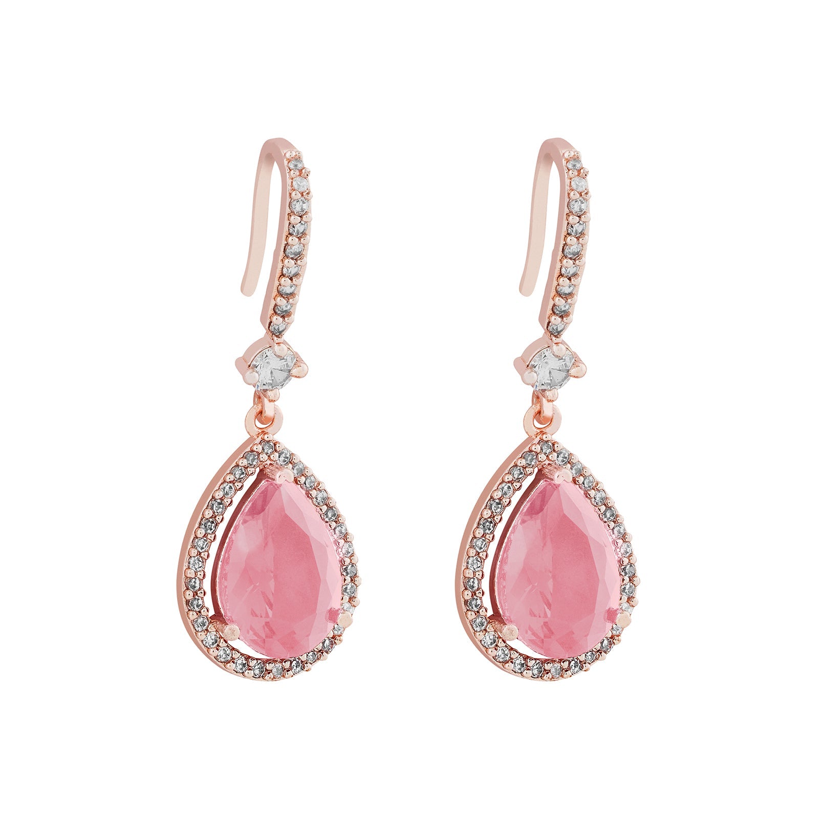 Teejh Radianz Rosegold Pink Stone Earrings
