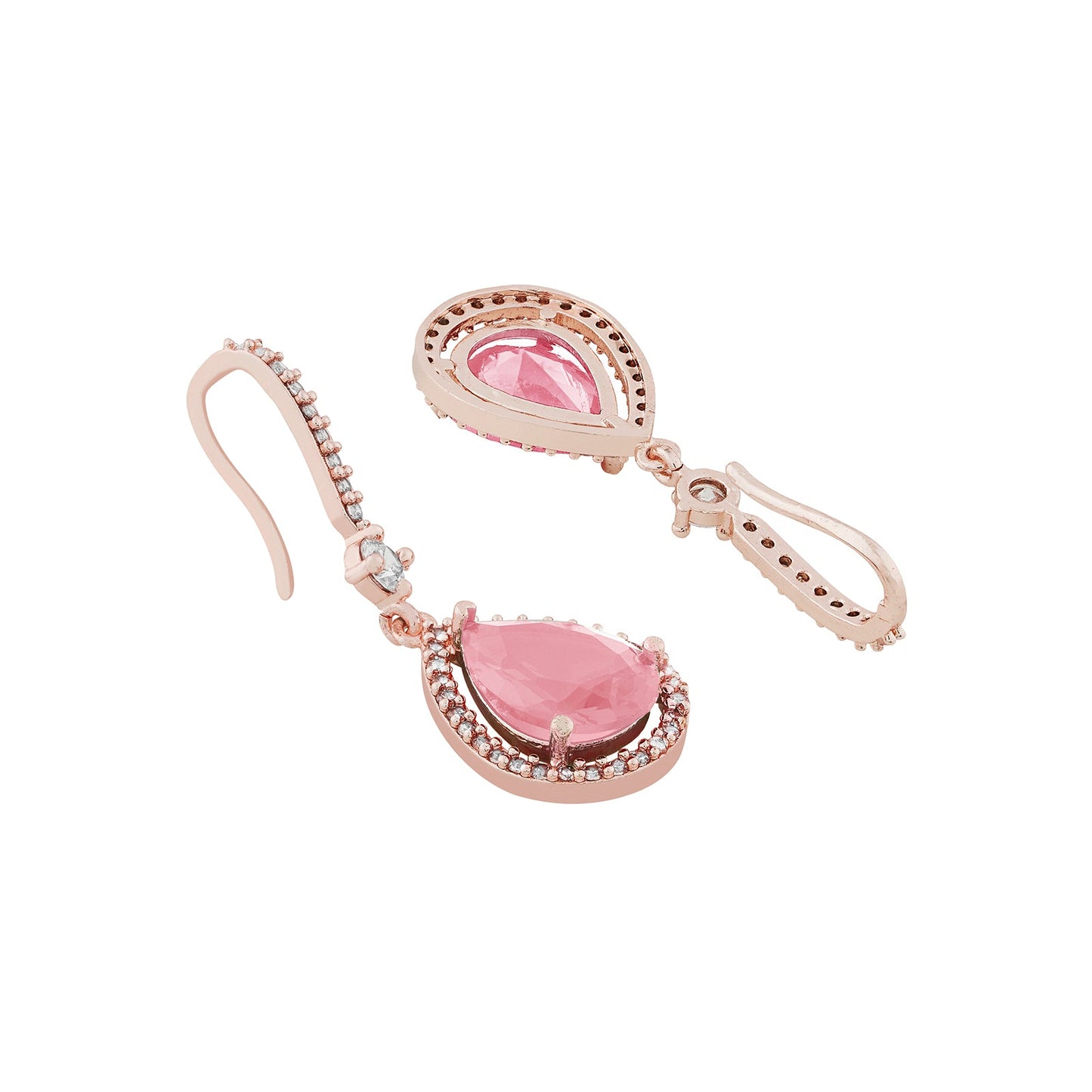 Teejh Radianz Rosegold Pink Stone Earrings