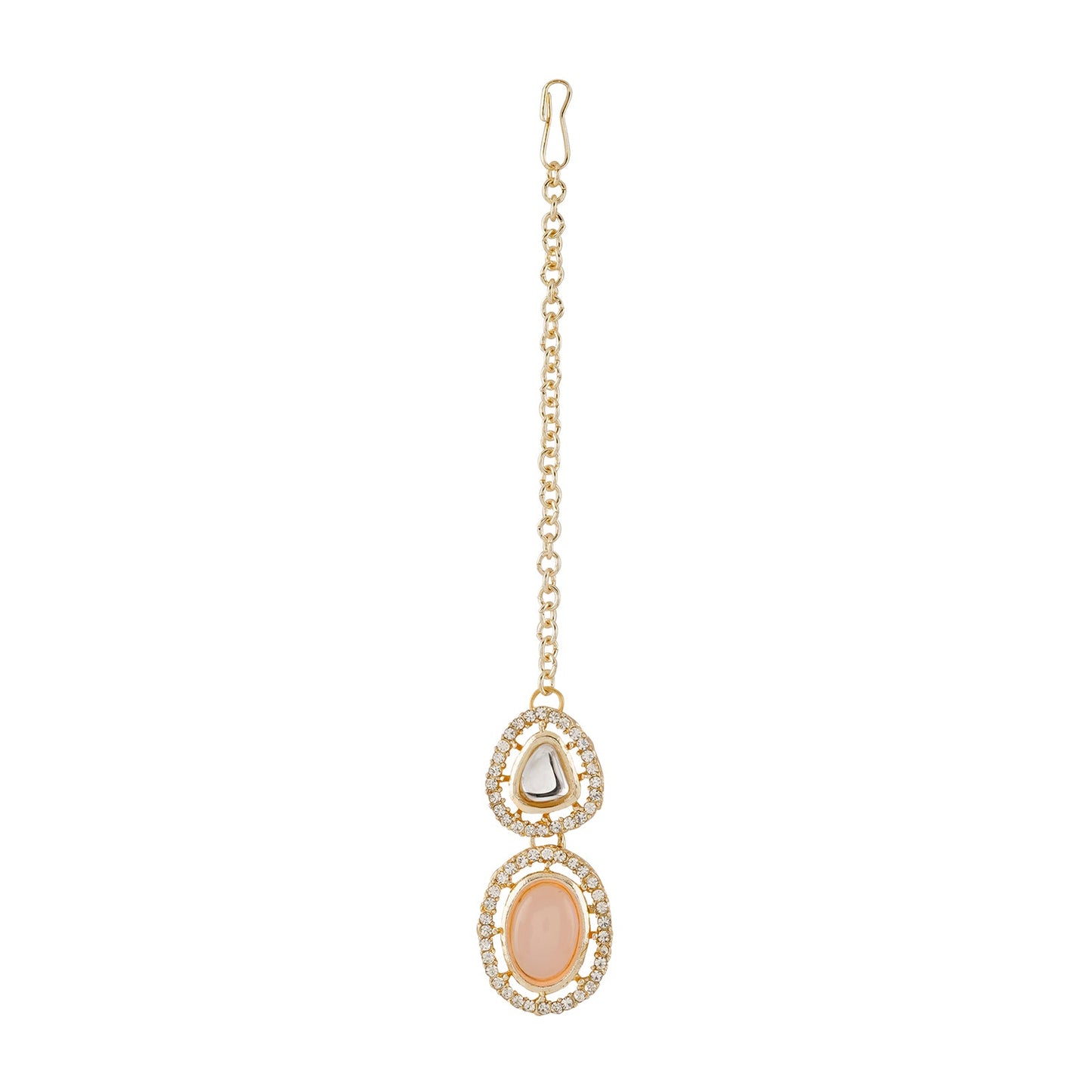 Teejh Parina Peach and Gold Necklace Set