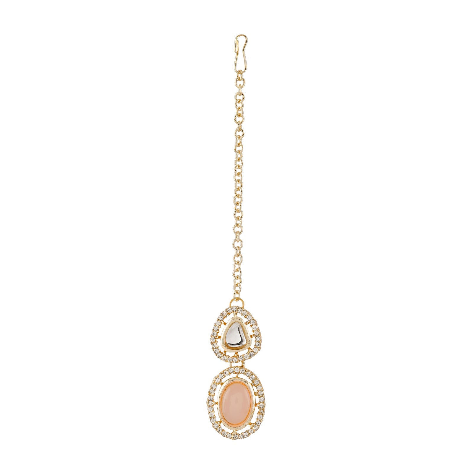 Teejh Parina Peach and Gold Necklace Set