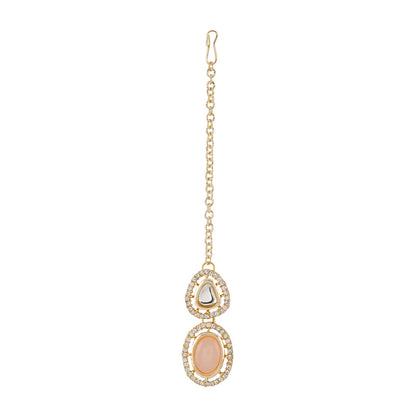 Teejh Parina Peach and Gold Necklace Set