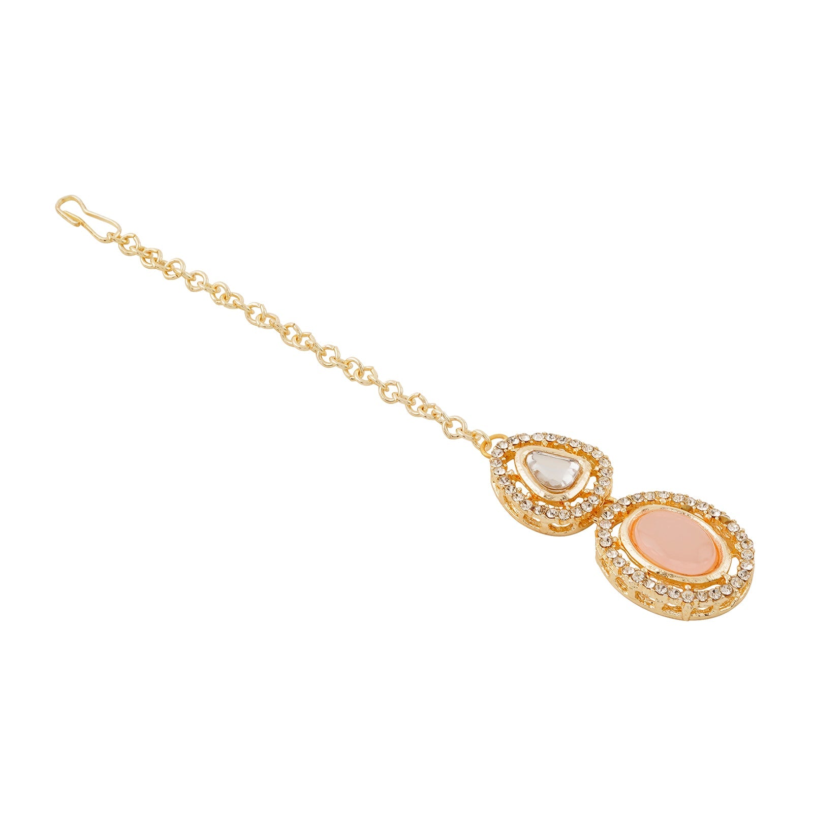 Teejh Parina Peach and Gold Necklace Set
