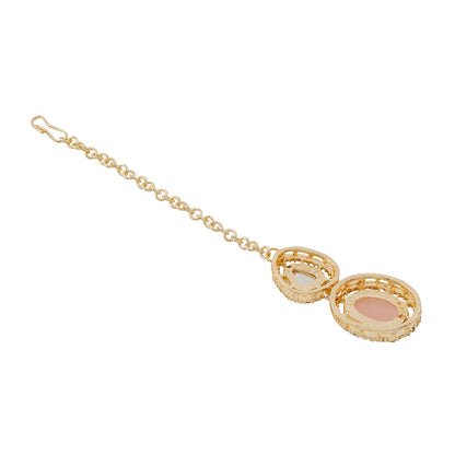 Teejh Parina Peach and Gold Necklace Set
