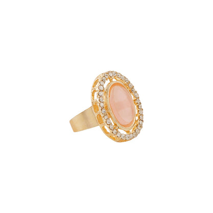 Teejh Parina Peach and Gold Necklace Set