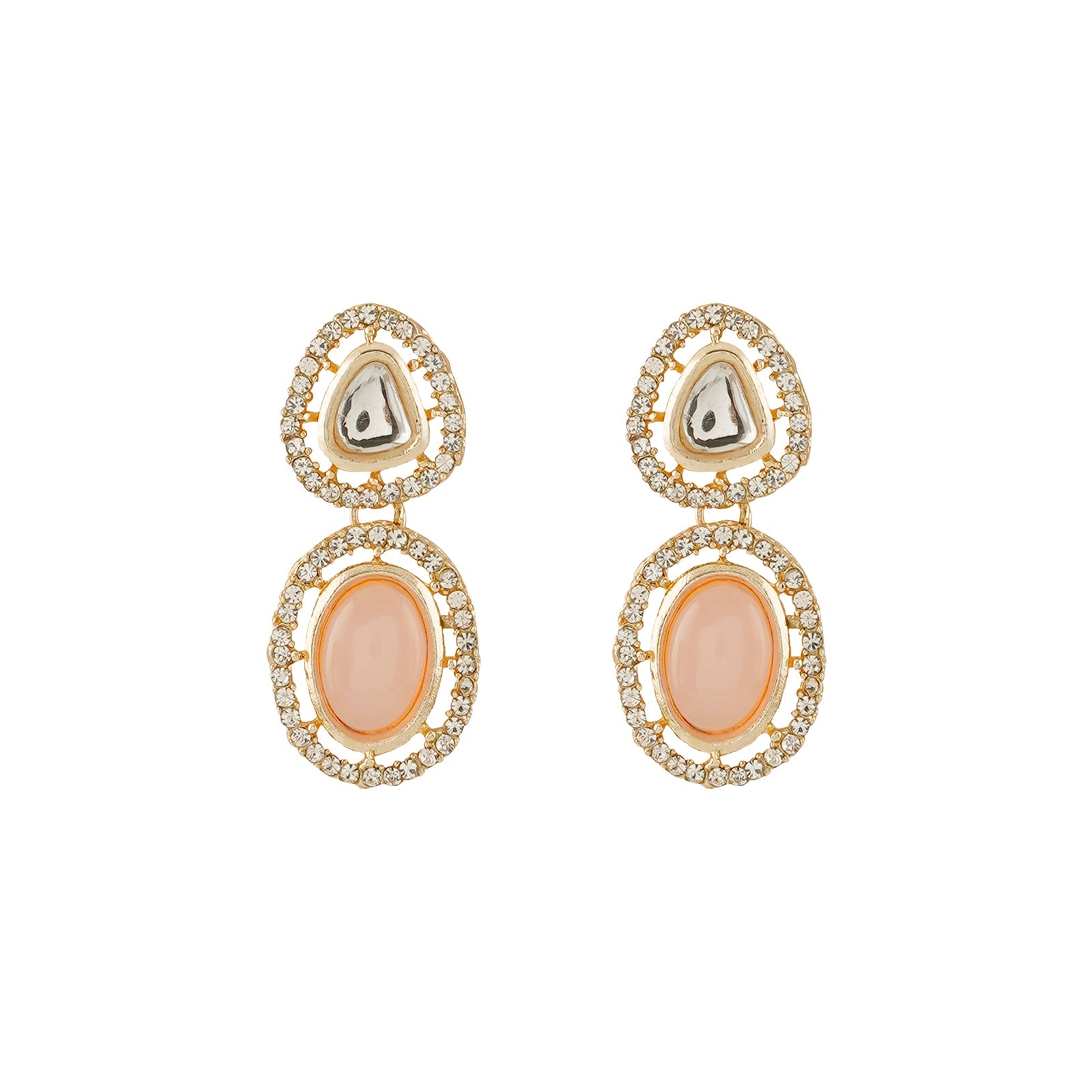 Teejh Parina Peach and Gold Necklace Set