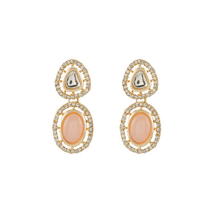 Teejh Parina Peach and Gold Necklace Set