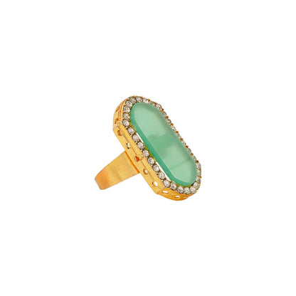 Teejh Nivisha Green and Gold Necklace Set