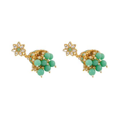 Teejh Nivisha Green and Gold Necklace Set