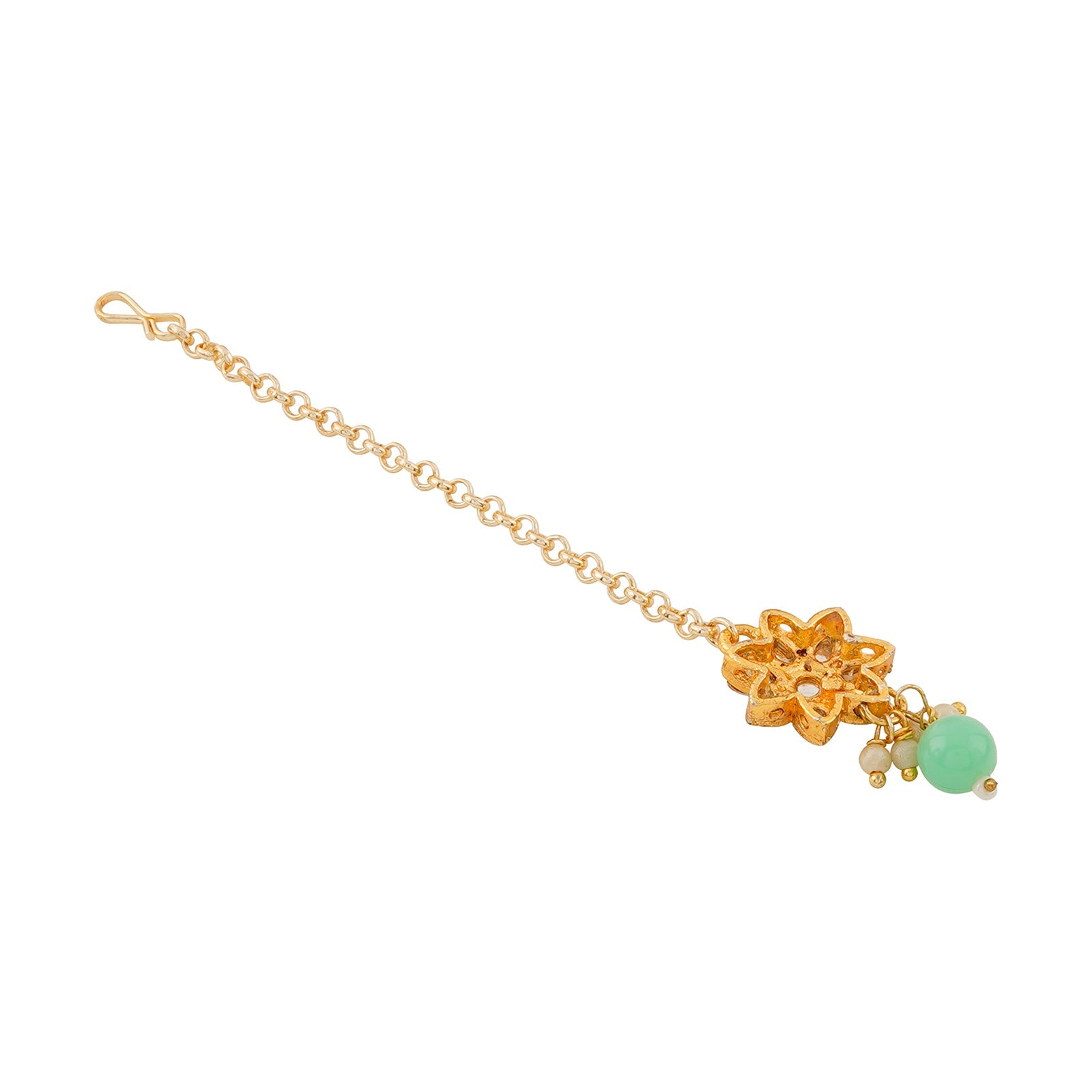 Teejh Nivisha Green and Gold Necklace Set