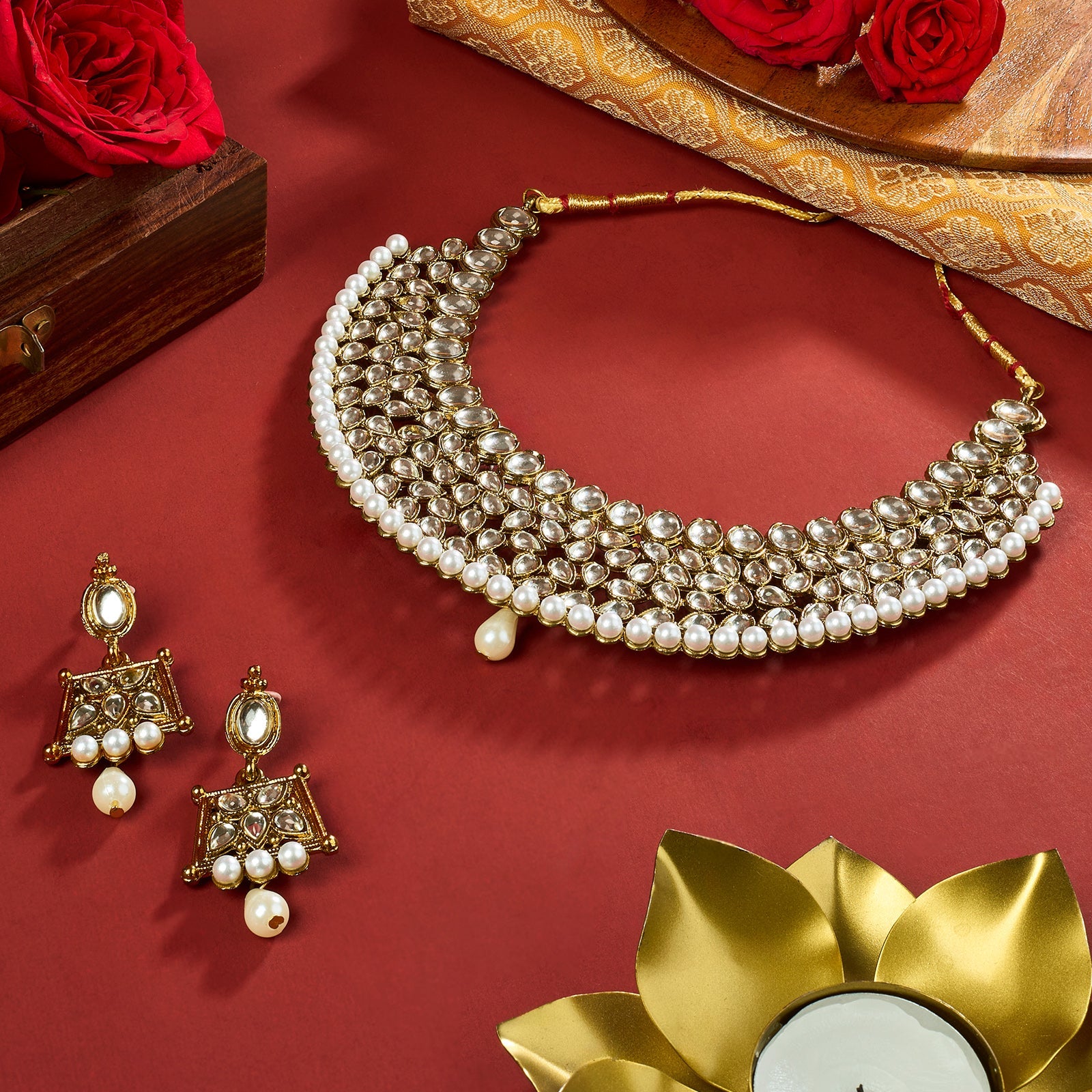 Teejh Trishya Gold Necklace Set