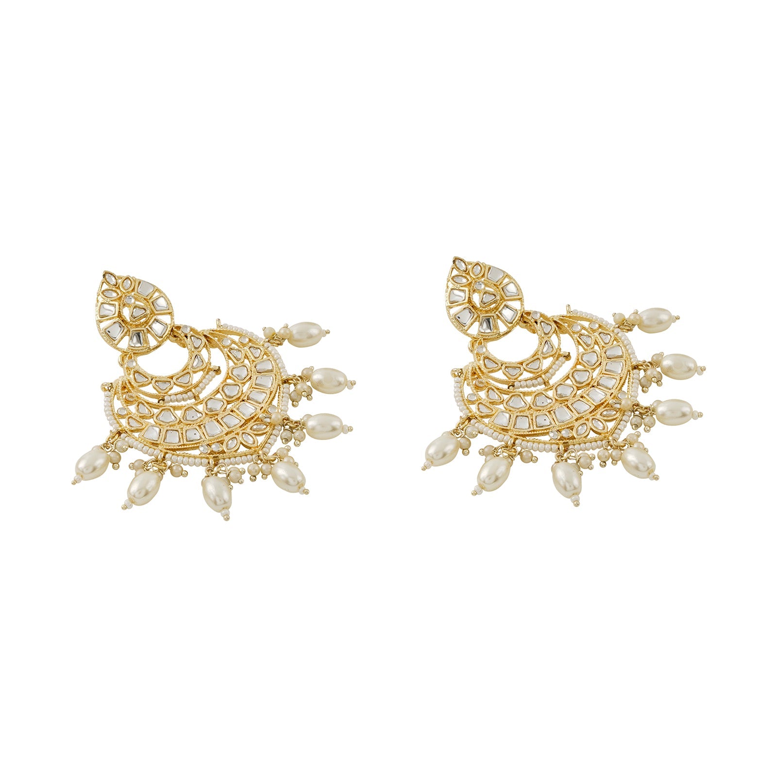 Teejh Heeriye White and Gold Kundan Earring