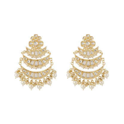 Teejh Nimay White Kundan Gold Earrings