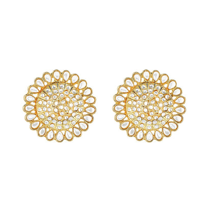 Teejh Fulora Polki Gold Studs