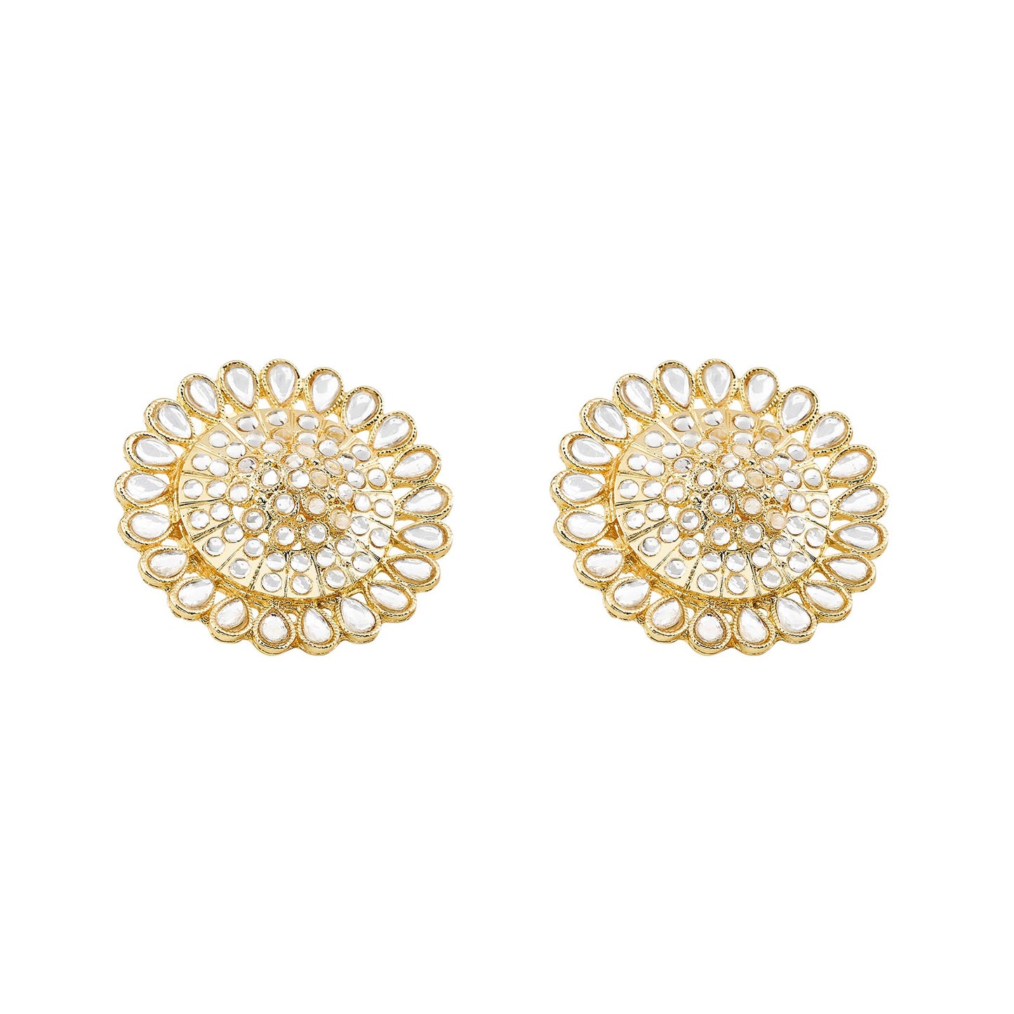 Teejh Fulora Polki Gold Studs