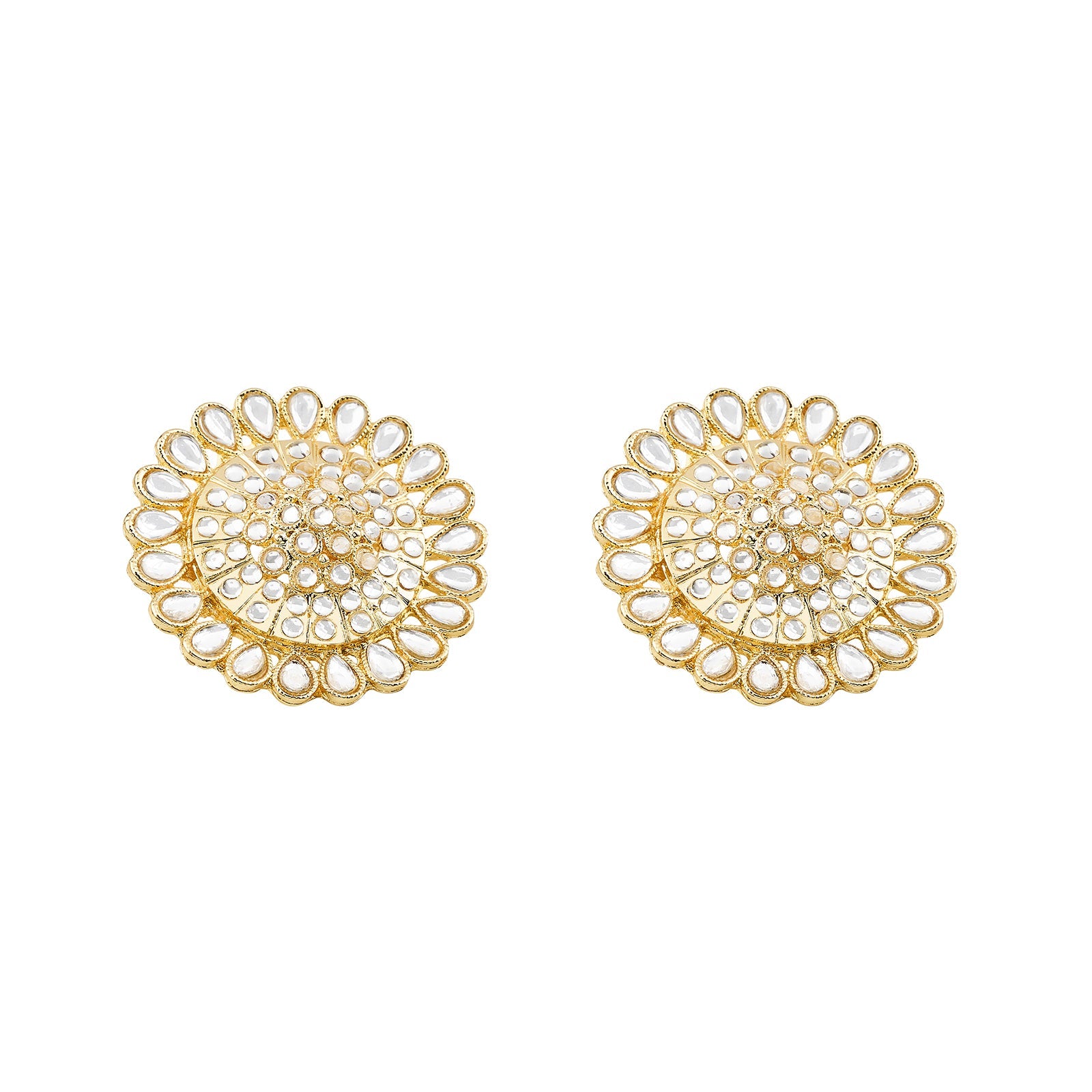 Teejh Fulora Polki Gold Studs