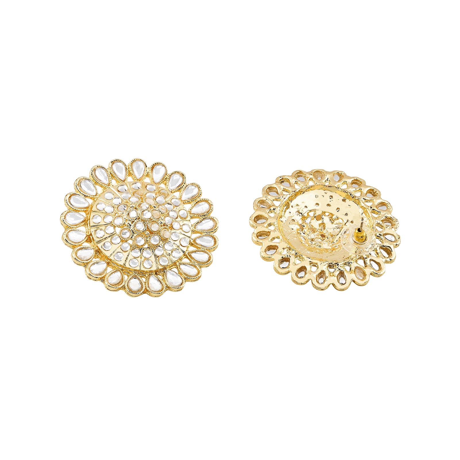 Teejh Fulora Polki Gold Studs