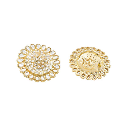 Teejh Fulora Polki Gold Studs